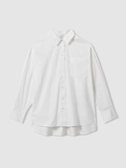 Reiss White Edie Oversized Cotton Button-Through Shirt - Image 2 of 5
