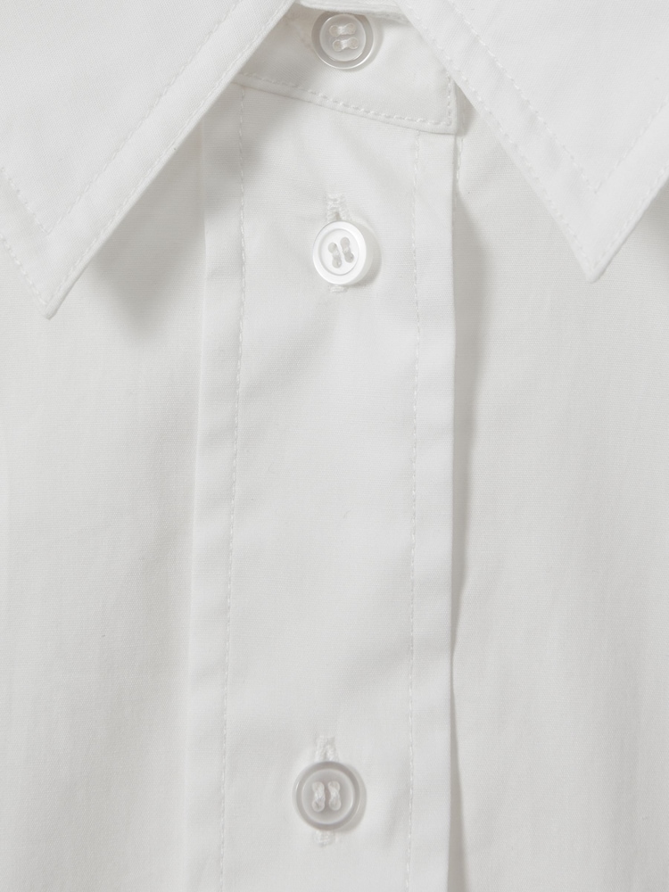 Reiss White Edie Oversized Cotton Button-Through Shirt - Image 5 of 5