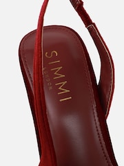 Simmi London Red Arabella Slingback Court Shoes - Image 4 of 4