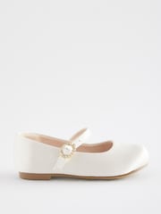 Ivory White Wide Fit (G) Flower Girl Occasion Mary Jane Shoes - Image 2 of 5