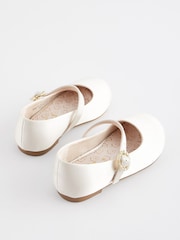 Ivory White Wide Fit (G) Flower Girl Occasion Mary Jane Shoes - Image 3 of 5