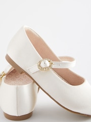 Ivory White Wide Fit (G) Flower Girl Occasion Mary Jane Shoes - Image 4 of 5