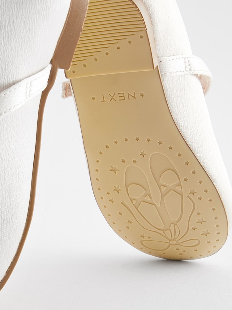 Ivory White Wide Fit (G) Flower Girl Occasion Mary Jane Shoes - Image 5 of 5