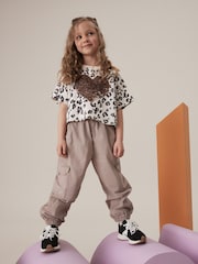 Neutral 100% Cotton Sequin Heart T-Shirt (3-16yrs) - Image 2 of 5