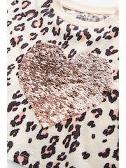 Neutral 100% Cotton Sequin Heart T-Shirt (3-16yrs) - Image 5 of 5