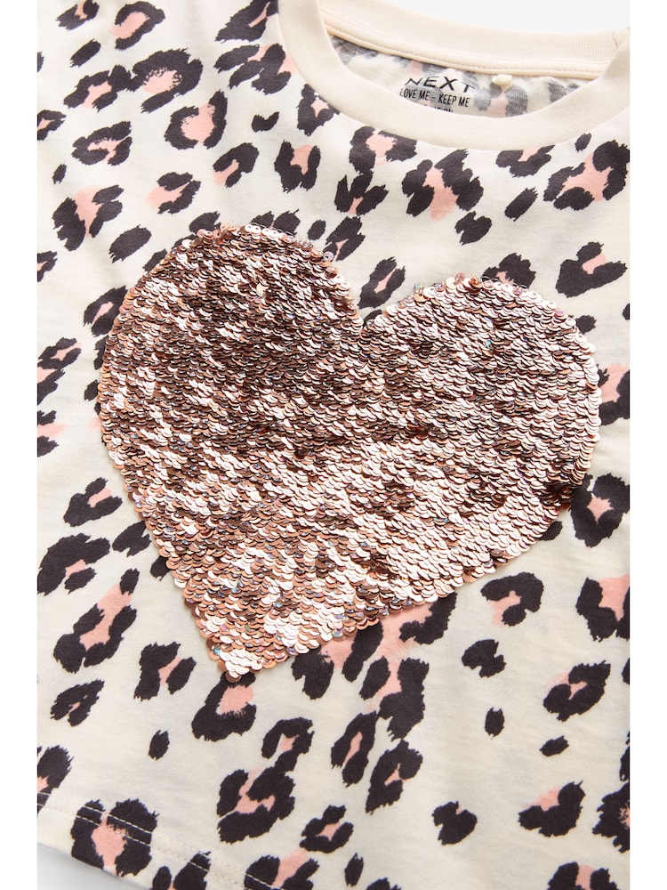 Neutral 100% Cotton Sequin Heart T-Shirt (3-16yrs) - Image 5 of 5 Neutral 100% Cotton Sequin Heart T-Shirt (3-16yrs) - Image 5 of 5