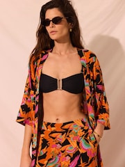 Mint Velvet Orange Floral Print Long Kimono - Image 1 of 7