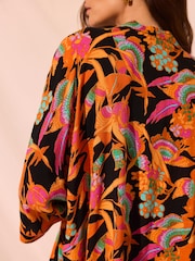 Mint Velvet Orange Floral Print Long Kimono - Image 5 of 7