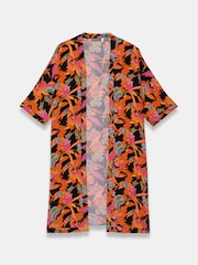 Mint Velvet Orange Floral Print Long Kimono - Image 6 of 7