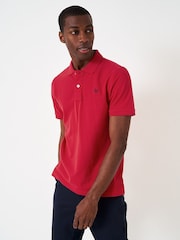 Crew Clothing Red Chrome Plain 100% Cotton Classic Polo Shirt - Image 1 of 5