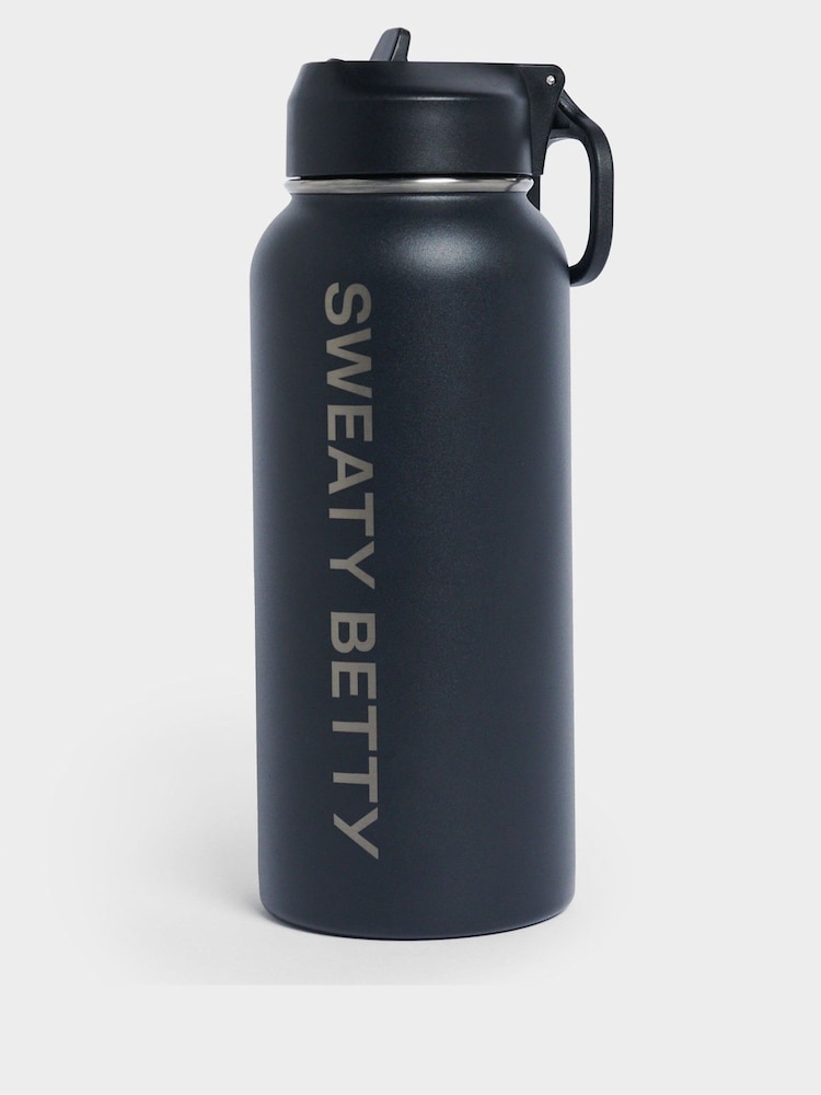 Sweaty Betty Black Keep It Chill Straw Water 950ml Bottle - Image 1 of 3