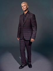 Black/Red EDIT Metallic Check Blazer - Image 1 of 4