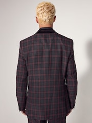 Black/Red EDIT Metallic Check Blazer - Image 3 of 4