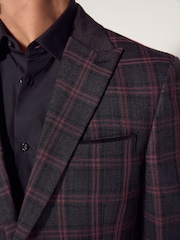 Black/Red EDIT Metallic Check Blazer - Image 4 of 4