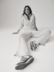 The Set Taupe Brown/Cream 2 Pack Wide Leg Joggers - Image 3 of 8
