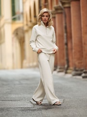 The Set Taupe Brown/Cream 2 Pack Wide Leg Joggers - Image 8 of 8