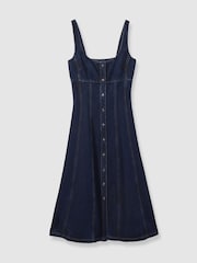 Reiss Lyle A-Line Viscose Blend Denim Midi Dress - Imagen 2 de 5