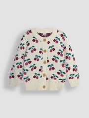 JoJo Maman Bébé Cream Cherry Cardigan - Image 1 of 3