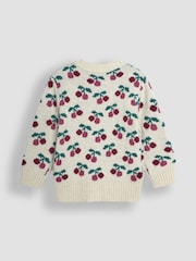 JoJo Maman Bébé Cream Cherry Cardigan - Image 2 of 3