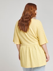 Simply Be Yellow Textured Wrap Top - Image 3 of 4