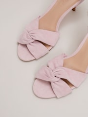 Phase Eight Pink Suede Twist Ankle Strap Heeled Shoes - Image 7 of 7