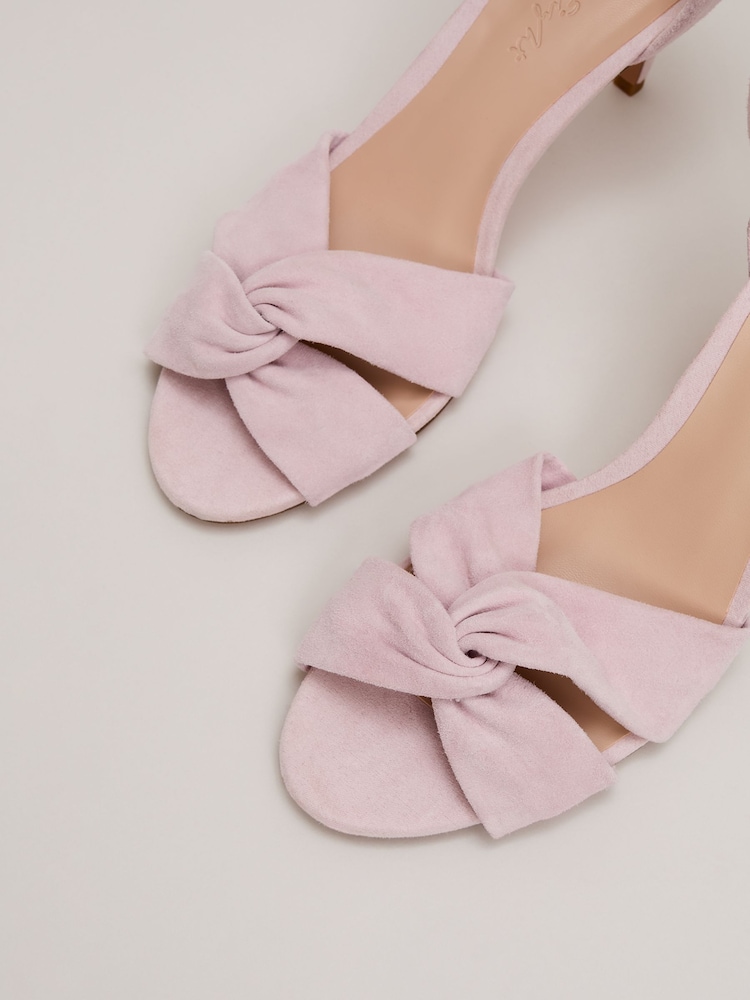 Phase Eight Pink Suede Twist Ankle Strap Heeled Shoes - Image 7 of 7