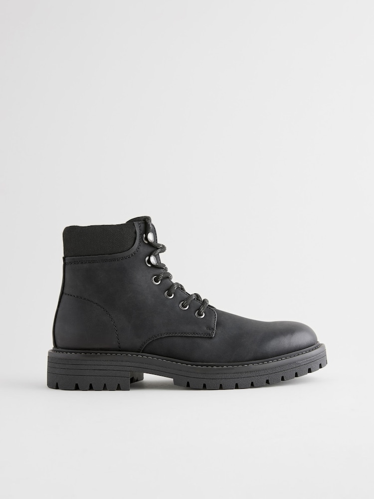 Black Lace Up Boots - Image 1 of 7