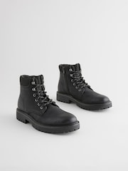 Black Lace Up Boots - Image 3 of 7