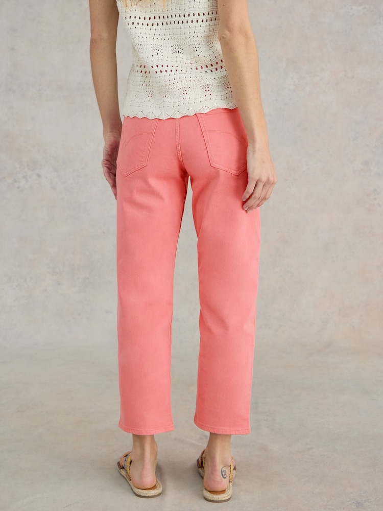 White Stuff Pink Blake Straight Crop Jeans - Image 2 of 7
