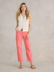 White Stuff Pink Blake Straight Crop Jeans - Image 4 of 7