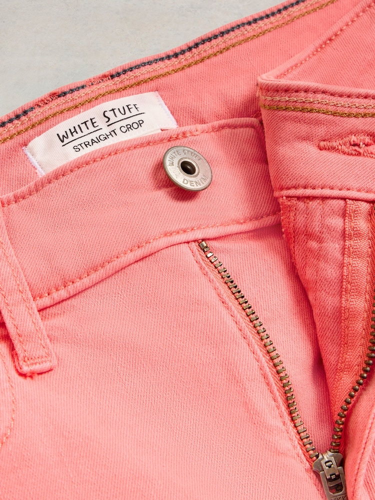 White Stuff Pink Blake Straight Crop Jeans - Image 7 of 7