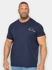 BadRhino Big & Tall Blue 100% Cotton Tiger Print T-Shirt - Image 2 of 5