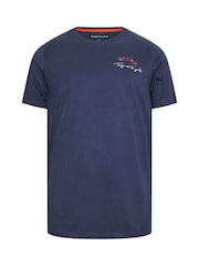 BadRhino Big & Tall Blue 100% Cotton Tiger Print T-Shirt - Image 4 of 5