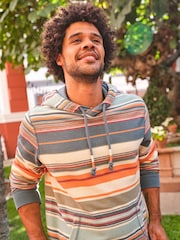 FatFace Blue Trescowe Stripe Overhead Hoodie - Image 1 of 7