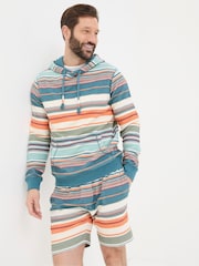 FatFace Blue Trescowe Stripe Overhead Hoodie - Image 3 of 7
