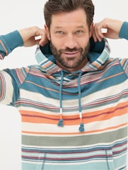 FatFace Blue Trescowe Stripe Overhead Hoodie - Image 5 of 7