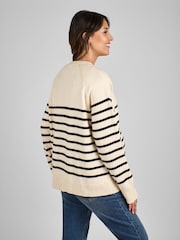 JoJo Maman Bébé Cream & Black Buttoned Maternity Cardigan - Image 3 of 5