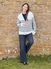 JoJo Maman Bébé Cream & Black Buttoned Maternity Cardigan - Image 5 of 5