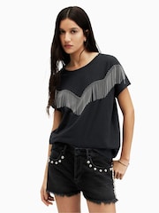 AllSaints Boy Tassel Black T-Shirt - Image 1 of 5
