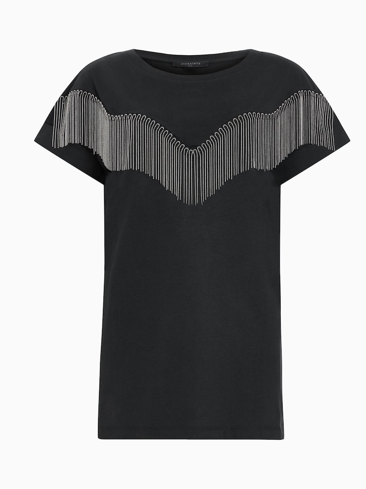 AllSaints Boy Tassel Black T-Shirt - Image 5 of 5