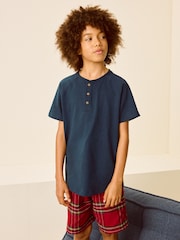 Red Check Single 100% Cotton Short Pyjamas (3-16yrs) - Image 1 of 3