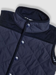 JoJo Maman Bébé Navy Quilted Gilet - Image 3 of 3