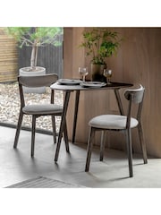 Gallery Home Dark Wood Temara Smoked Oak Style 3 Seater Dining Table - Image 1 of 6