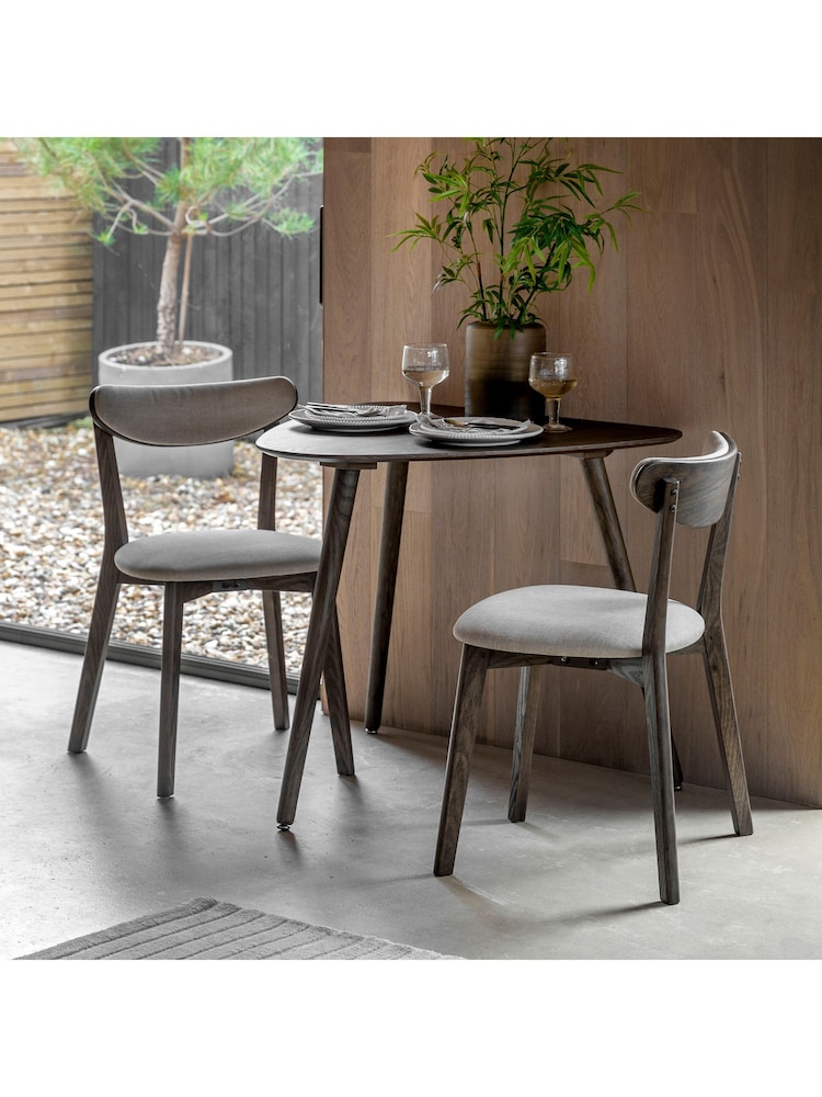 Gallery Home Dark Wood Temara Smoked Oak Style 3 Seater Dining Table - Image 1 of 6