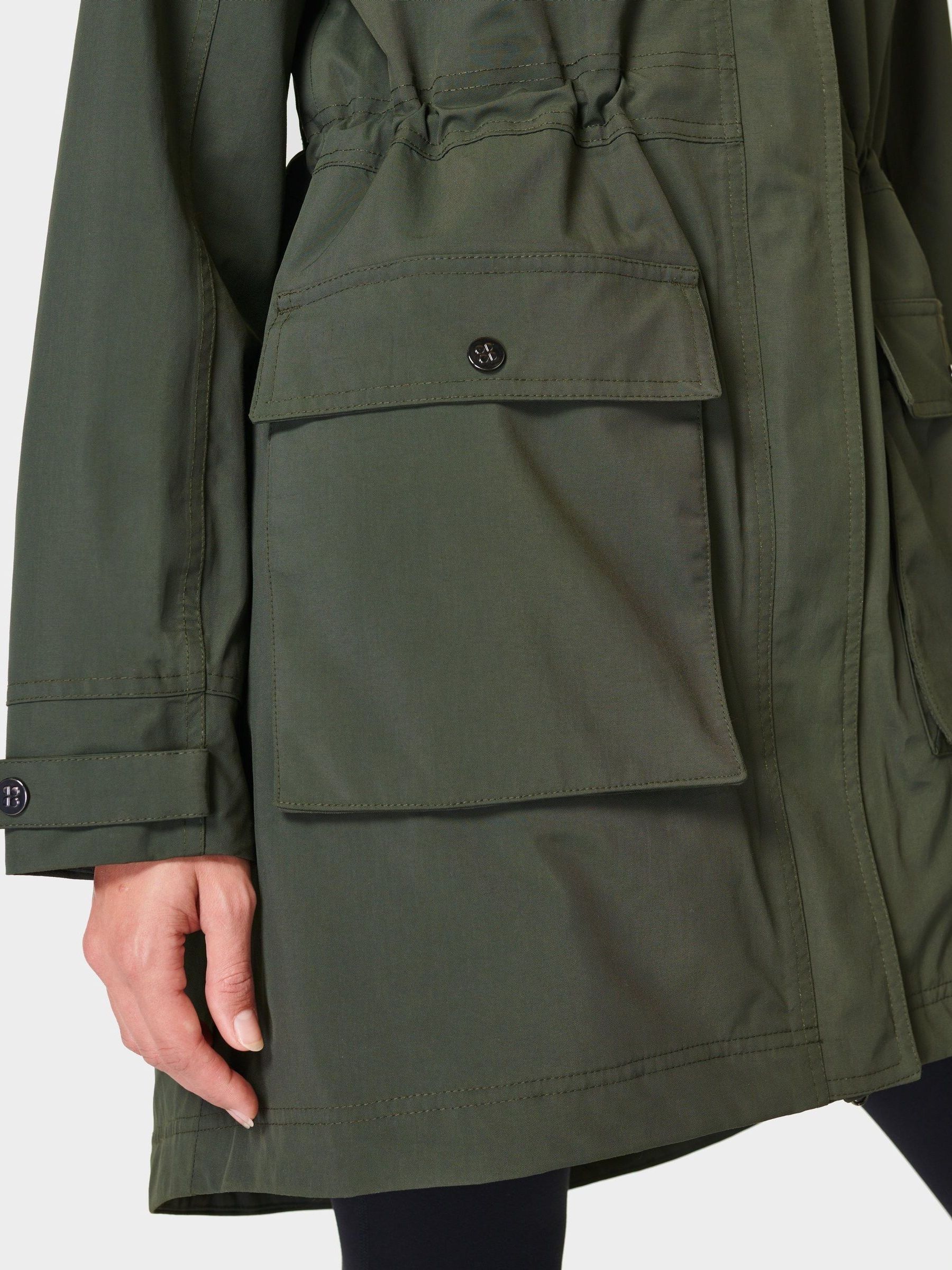 Buy Sweaty Betty Dark Forest Green Stride Waterproof Parka from