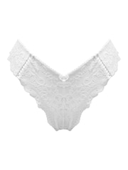 Pour Moi White Brazilian Fleur Cheeky V-Shaped Briefs - Image 3 of 4