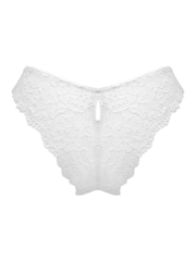 Pour Moi White Brazilian Fleur Cheeky V-Shaped Briefs - Image 4 of 4