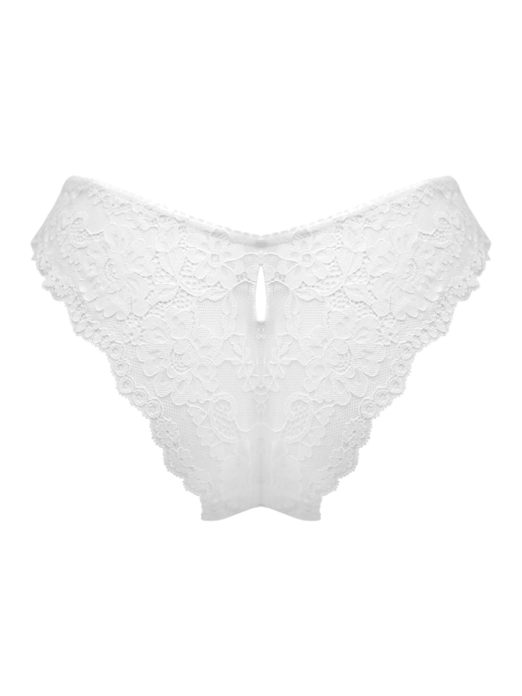 Pour Moi White Brazilian Fleur Cheeky V-Shaped Briefs - Image 4 of 4