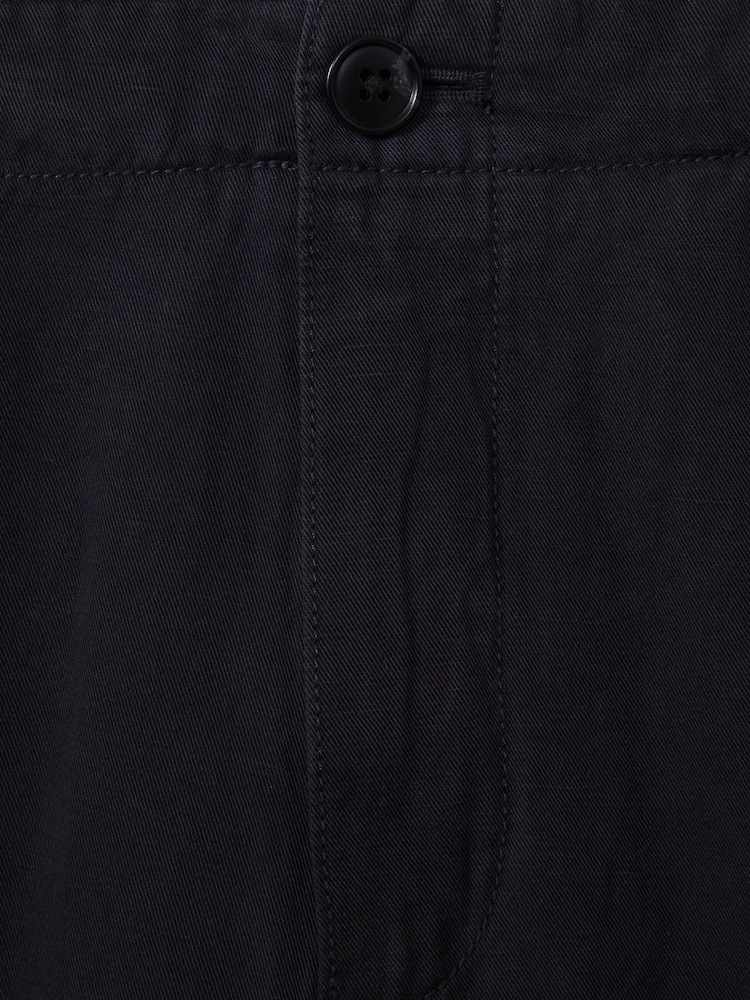 Reiss Navy Ezra Cotton Linen Blend Internal Drawstring Shorts - Image 5 of 5