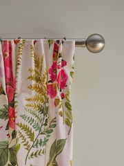 Multi Floral Pink Floral 100% Cotton Pencil Pleat Lined Curtains - Image 4 of 5